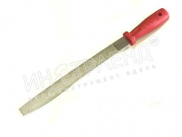 Напильник алмазный плоский остроносый 250мм (р.ч. 235мм) 125/100 с пластмассовой ручкой "CNIC"